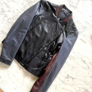 Paul Smith Black-Lambskin Leather Jacket